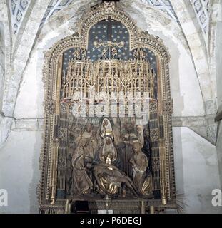 PALENCIA. RETABLO DE LA Iglesia de San Pablo. ARTE GOTICO. Stockfoto