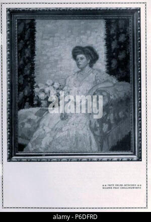 49 Fritz Erler (GEB. 15. Dezember 1868 in Frankenstein (Schlesien), gest.. 11. Dezember 1940 in München), Bildnis Frau Chilingworth Stockfoto