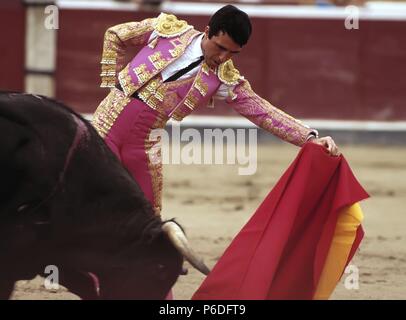 JOSE ORTEGA CANO. MATADOR DE TOROS ESPAÑOL. CARTAGENA 1953. ACTUACION EN MADRID, AÑO 1991. Stockfoto