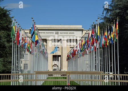 Flaggen der Vereinten Nationen Stockfoto