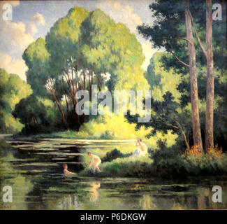 63 Maximilien LUCE, Rolleboise, La baignade dans le petit Bras, 1920, de l'Hôtel-Dieu, inv Musée. 98.04.45 Stockfoto