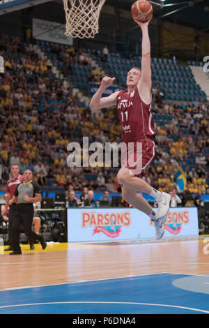 HOVET, Stockholm, Schweden, 28. Juni 2018. Schweden gegen Lettland in der FIBA Basketball WM 2019 Europäische Qualifier. Lettland gewonnen mit 82-72 Quelle: Stefan Holm/Alamy leben Nachrichten Stockfoto