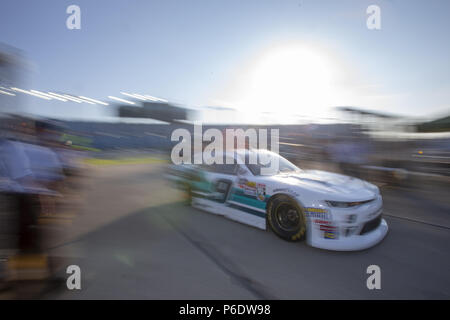 Joliet, Illinois, USA. 29 Juni, 2018. Tyler Reddick (9) Erhält, bereit für die Overton 300 an der Chicagoland Speedway in Joliet, Illinois zu üben. Credit: Stephen A. Arce/ASP/ZUMA Draht/Alamy leben Nachrichten Stockfoto