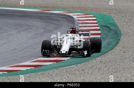 Spielberg, Österreich. 29 Juni, 2018. Motorsport: FIA Formel Eins-Weltmeisterschaft 2018, Grand Prix von Österreich, #9 Marcus Ericsson (SWE, Alfa Romeo Sauber F1 Team), 29.06.2018. | Verwendung der weltweiten Kredit: dpa/Alamy leben Nachrichten Stockfoto