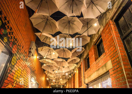 Ballerat, Victoria, Australien, 30. Juni 2018. Ballarat Winter Festival - Ballarat, Victoria, Australien. Gasse Lumieres-Ballarat's Gassen in diesem Winter lokalen Künstler Installationen erhellen die Nacht. Diese lumieres kommen zum Leben jeden Abend bis zum 29. Juli 2018. Credit: Brett Keating/Alamy leben Nachrichten Stockfoto