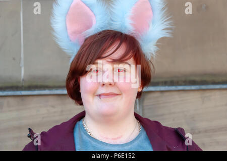 Glasgow, Schottland, Großbritannien. 30. Juni, 2018. Ein cosplayer kommt an der 8. jährlichen Glasgow Comic Con in der Royal Concert Hall statt. Credit: Skully/Alamy leben Nachrichten Stockfoto