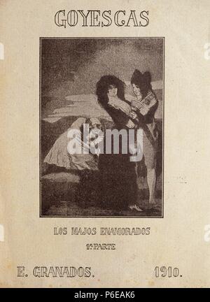 Enrique Granados (1867-1916). Der spanische Komponist und Pianist. Programm des Konzerts Goyescas (Los Majos Enamorados), die gallants Goyescas (In der Liebe). Piano Suite. Erster Teil. 1910. Stockfoto