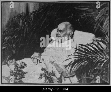 . Gartenlaube sterben. Bild aus Seite 749 in 'Die Gartenlaube'. Bild von Seite 749 der Zeitschrift Die Gartenlaube, 1891. English: Bildunterschrift: "König Karl von Württemberg auf dem Totenbett. Nach einer Geschichte von HOFPHOTOGRAPH H. Brandseph in Stuttgart." Englisch: Bildunterschrift: "König Karl von Württemberg auf dem Totenbett. Nach einer Geschichte von HOFPHOTOGRAPH H. Brandseph in Stuttgart.". N/A 18 Gartenlaube (1891) b 749 Sterben Stockfoto