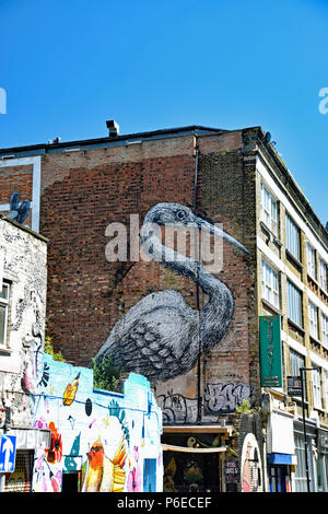 Street Art auf Shoreditch Stockfoto