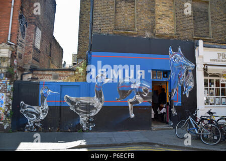 Street Art auf Shoreditch Stockfoto