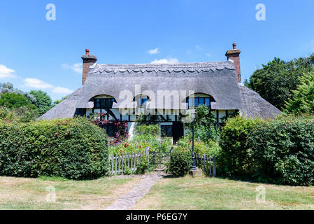 Ferienhaus mit Reetdach Stockfoto