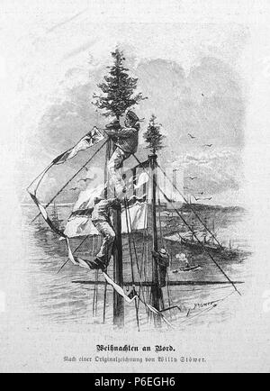 . Gartenlaube sterben. Bild aus Seite 840 im 'Die Gartenlaube'. Bild von Seite 840 der Zeitschrift Die Gartenlaube, 1897. English: Bildunterschrift: "Lets ein Bord. Nach einer Originalzeichnung von Willy Stöwer." Englisch: Bildunterschrift: "Lets ein Bord. Nach einer Originalzeichnung von Willy Stöwer.". N/A 33 Gartenlaube (1897) b 840 Sterben Stockfoto