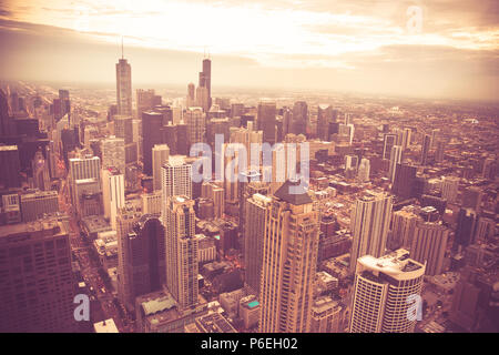 Chicago Illinois skyline Stadtbild von oben gesehen Stockfoto