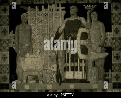 49 Fritz Erler - Eisen. Wandgemälde auf der Ausstellung München 1908 Stockfoto