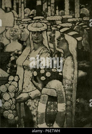 Fritz Erler - Ausschnitt aus den Wandbildern im Festsaal des Neuen Rathauses in Hannover, 1913. 1913 49 Fritz Erler - Ausschnitt aus den Wandbildern im Festsaal des Neuen Rathauses in Hannover, 1913 (7) Stockfoto