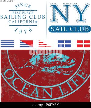 Sailing Club t-shirt design Stock Vektor