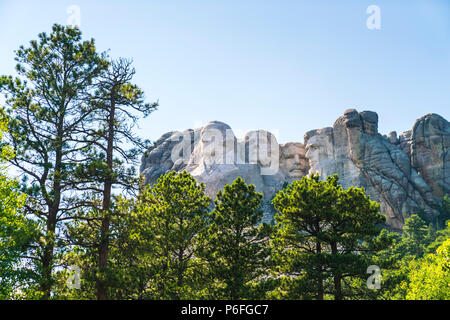 Rushmore natonal Denkmal an einem sonnigen Tag. Stockfoto