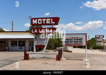 La Loma Motel und RV Park in Santa Rosa, California an der historischen Route 66. Stockfoto