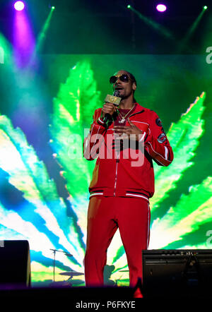 Napa, Kalifornien, 26. Mai 2018, Snoop Dogg auf der Bühne im Jahr 2018 BottleRock Festival in Napa, Kalifornien, Kredit: Ken Howard/Alamy Stockfoto