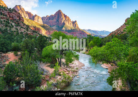 Schöne Zion National Park an einem sonnigen Tag, Utah, USA. Stockfoto