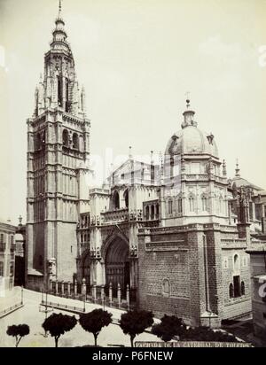 Toledo, Fachada de la Catedral y Torre. Stockfoto