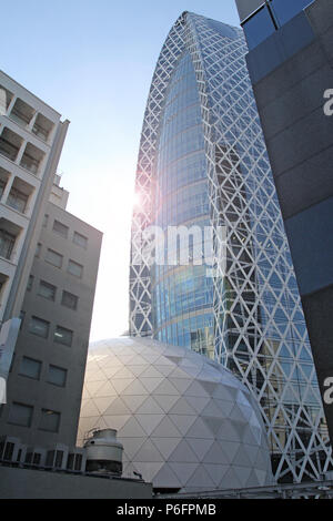 Shinjuku Finanzviertel von oben Tokio, Japan gesehen. Der Bezirk ist ein wichtiges Handels- und Verwaltungszentrum. Mode Gakuen Cocoon Tower Stockfoto