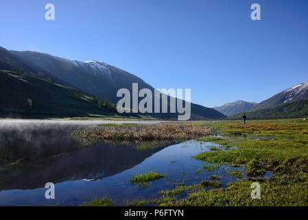 Wunderschöne nördliche Landschaft in Kanas See National Park, Xinjiang, China Stockfoto