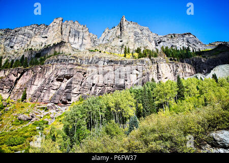 Fallen in den San Juan Mountains um Telluride, Colorado. Stockfoto