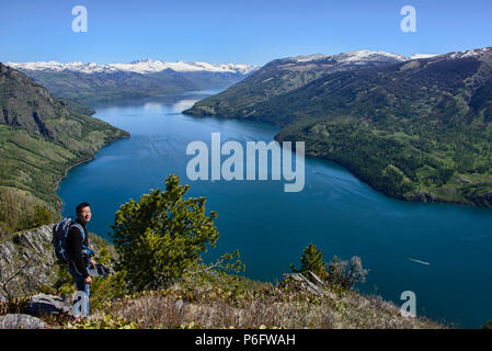 Genießen Sie die Aussicht, Kanas See National Park, Xinjiang, China Stockfoto