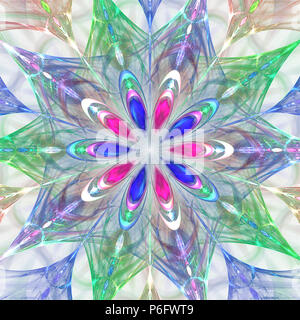 Hell abstrakt fractal Farbe Blumen, Fraktale Blumen Fantasy Stockfoto