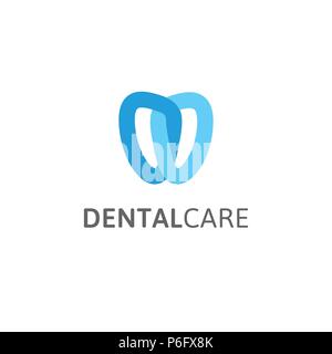 Zahnpflege Symbol. Zahnarzt Klinik Vektor logo Vorlage. Abstrakt stilisierten Zahn, modernes Logo für Stomatologie. Lineare Knoten stilisiert. Stock Vektor