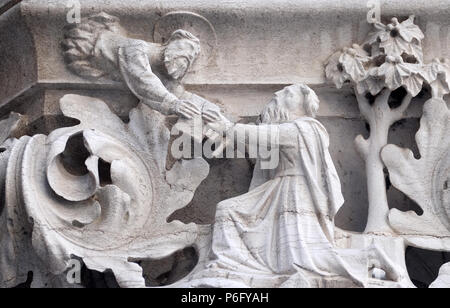 Mittelalterliche Entlastung vom Dogenpalast, Markusplatz, Venedig, Italien, UNESCO Weltkulturerbe Stockfoto