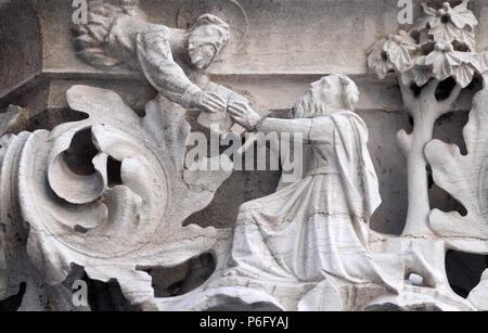 Mittelalterliche Entlastung vom Dogenpalast, Markusplatz, Venedig, Italien, UNESCO Weltkulturerbe Stockfoto