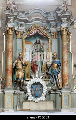 Herz-jesu-Altar in der Kirche der Himmelfahrt im Sveta Marija na Muri, Kroatien Stockfoto