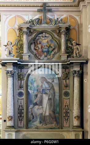 Der Altar des Hl. Antonius der Einsiedler in heiligen Vitus Kirche in Ozalj, Kroatien Stockfoto