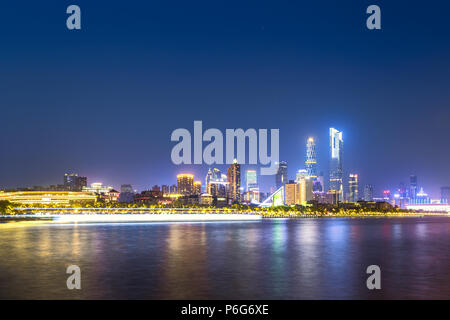 Die Nacht der Stadt Guangzhou in der Provinz Guangdong Stockfoto