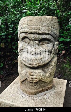 Bosque de Las Estatuas-Archäologischen Park in SAN AGUSTIN. Departement Huila. Kolumbien. Stockfoto