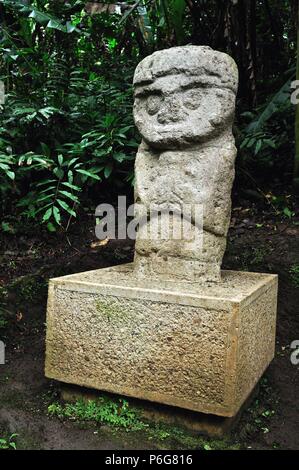 Bosque de Las Estatuas-Archäologischen Park in SAN AGUSTIN. Departement Huila. Kolumbien. Stockfoto