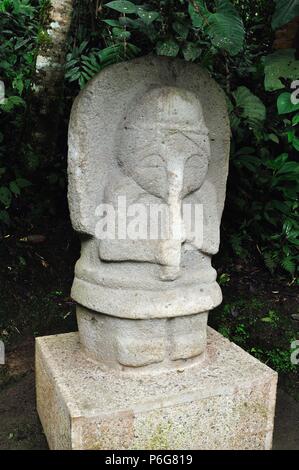 Bosque de Las Estatuas-Archäologischen Park in SAN AGUSTIN. Departement Huila. Kolumbien. Stockfoto