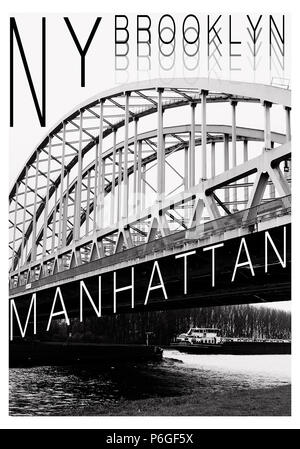 New York illustration Photo print Typografie, t-shirt Grafiken Stockfoto