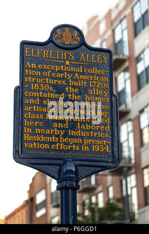 Elfreth's Alley, Philadelphia, USA Stockfoto