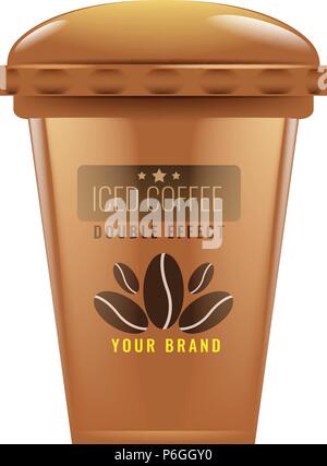 Iced Coffee Cup mock up. Realistische Vektor. Stock Vektor