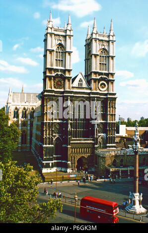 Die westliche Fassade, Westminster Abbey, London, England Stockfoto