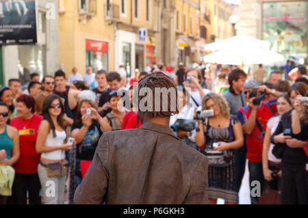 Lebende Statue Street Performer, Verona, Italien Stockfoto