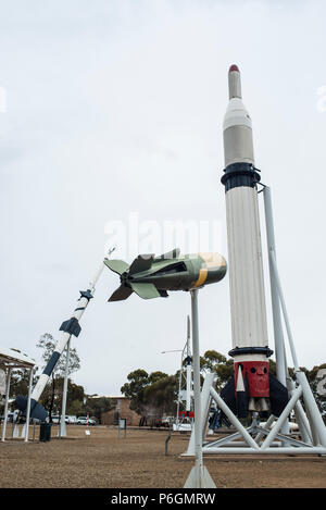 Schwarze Ritter Rakete, Woomera Rocket Range Freilichtmuseum, Australien Stockfoto