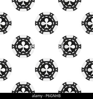 Casino Chips mit Club. Nahtlose Muster Stock Vektor