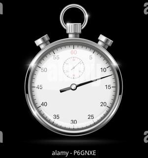 Stoppuhr. Vector 3d-Abbildung auf schwarzem Hintergrund Stock Vektor