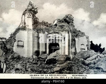 Español: Iglesia de la Recolección luego de los terremotos de 1917 y 1918. 1918 71 Recoleccionb 918 Stockfoto