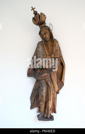 Jungfrau Maria Statue, Kloster der Schwestern vom Heiligen Kreuz in Gemunden, Deutschland Stockfoto