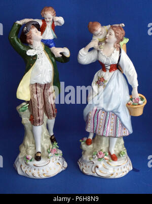 Antike Continental Deutsche Sitzendorfer Porzellan Figur Figurine Stockfoto